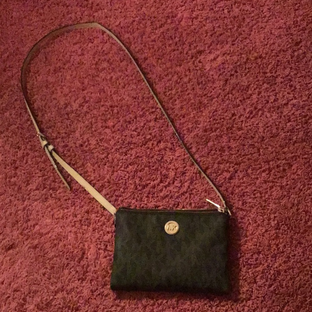 Michael Kors brown satchel with built in wallet